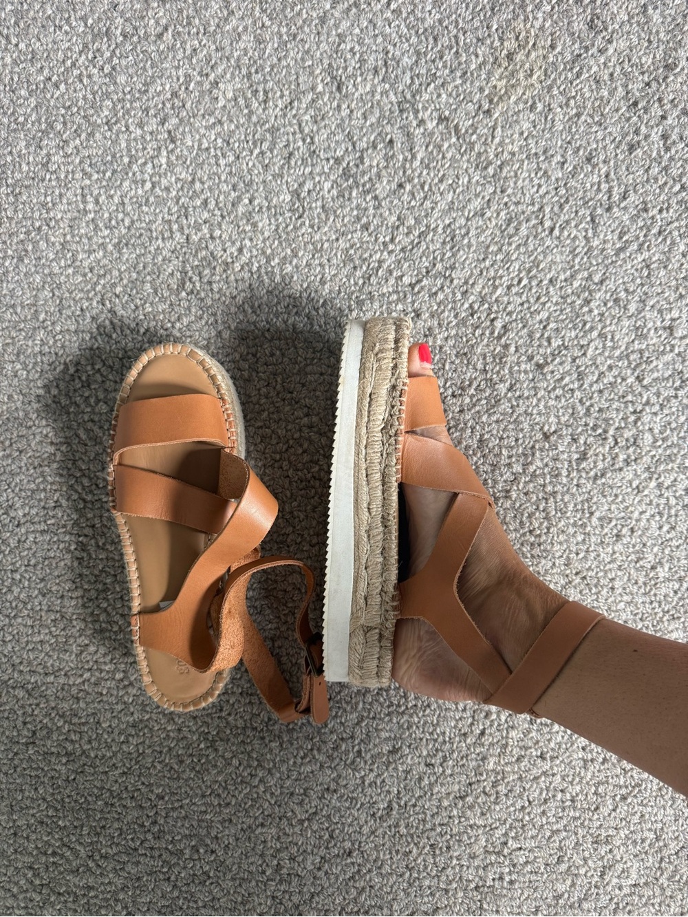 Women's Tan Platform Espadrille Sandals